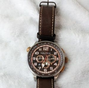 SOLD ❌ Nautica brown leather watch